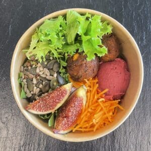 Salatbowl Falafel, mit 1 Brötli & Sauce